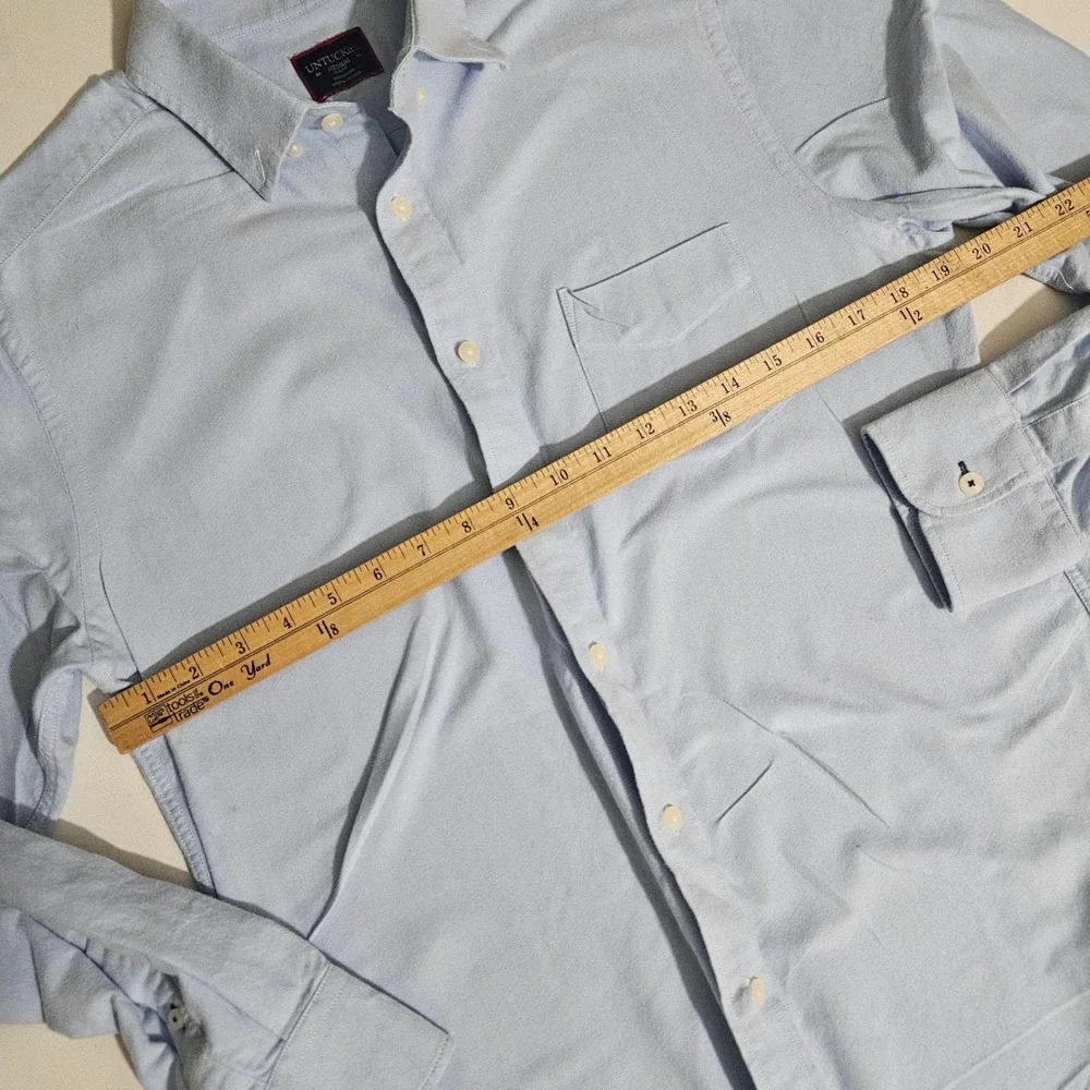 UNTUCKit Mens Medium 35163 Rioja-New Slim Fit Blue Oxford Button Down Shirt
